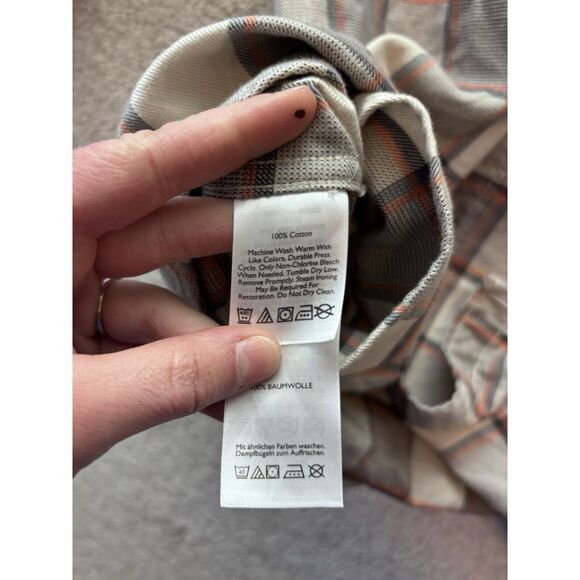 Eddie Bauer Flannel Shirt Mens Medium‎ Grey Plaid Classic Long Sleeve Hike Camp - Picture 6 of 11